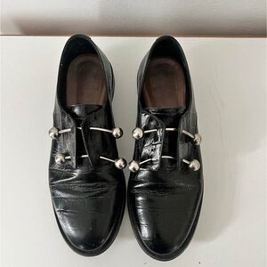 Chic Black Leather Ankle Booties with Silver Accents